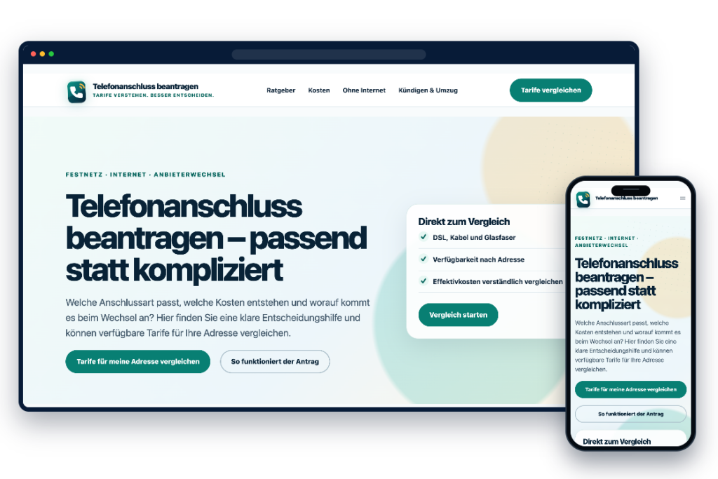 Kundenprojekt Telefonanschluss-beantragen.de